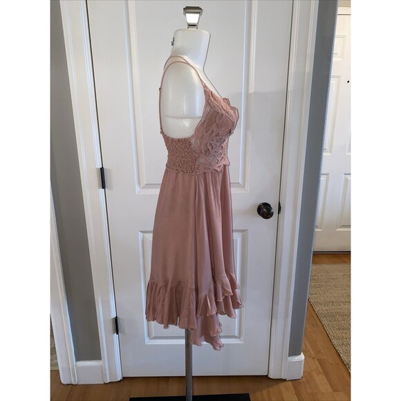 FP ONE‎ FREE PEOPLE Adella Slip Dress Rose Lace Embroidered Babydoll Size XS - Picture 8 of 16